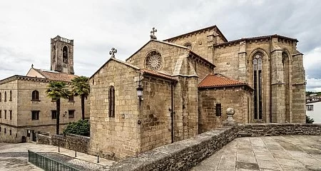 Historic Romanesque church in Ourense._323